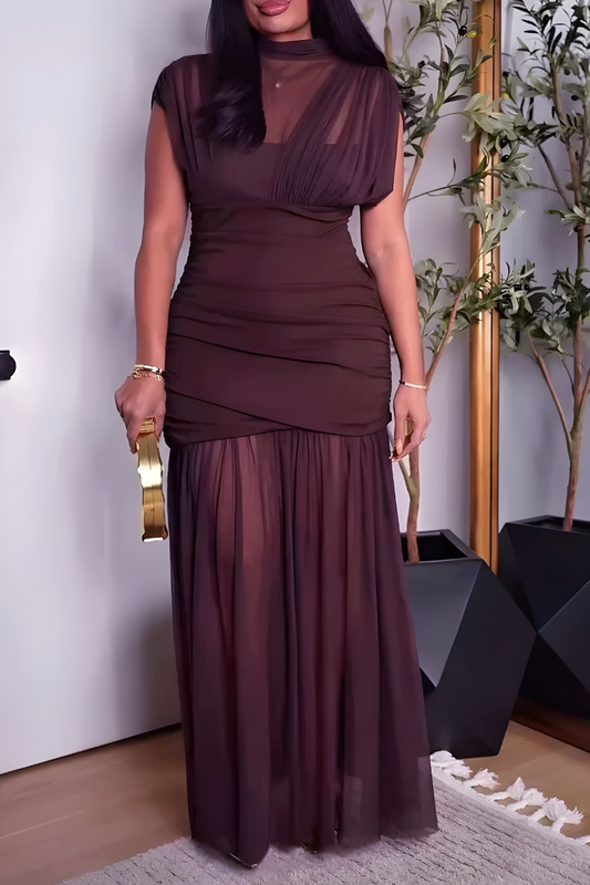 Amaya™ | Stilren rynkad maxiklänning