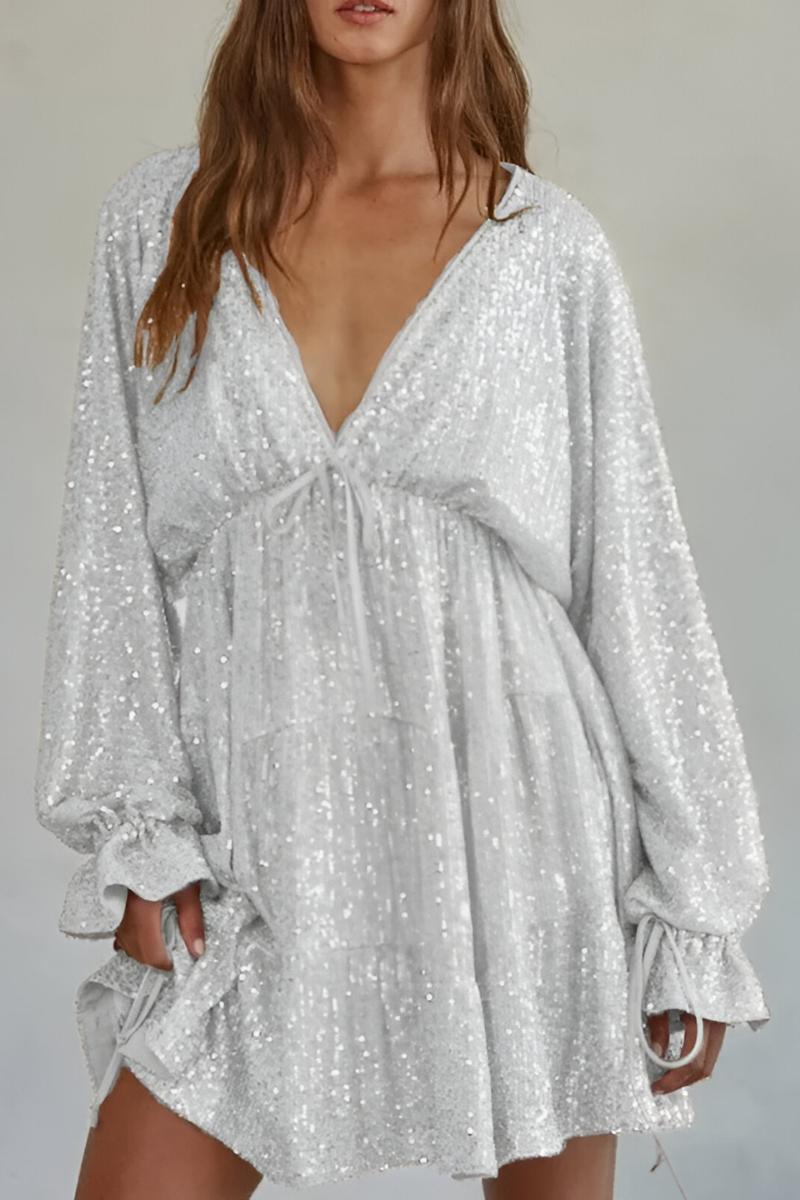 Livya™ | Elegant Paljett Plisserad Klänning