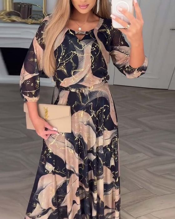 Marise™ | Elegant maxiklänning med abstrakt mönster