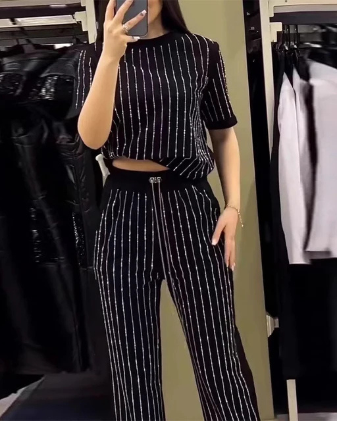 Mavina™ | Elegant randig tvådelad set