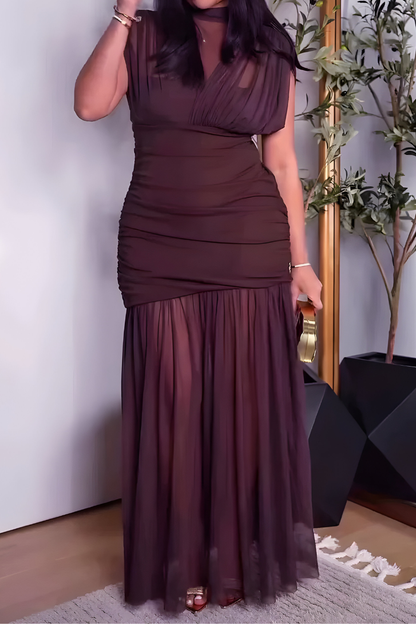 Amaya™ | Stilren rynkad maxiklänning