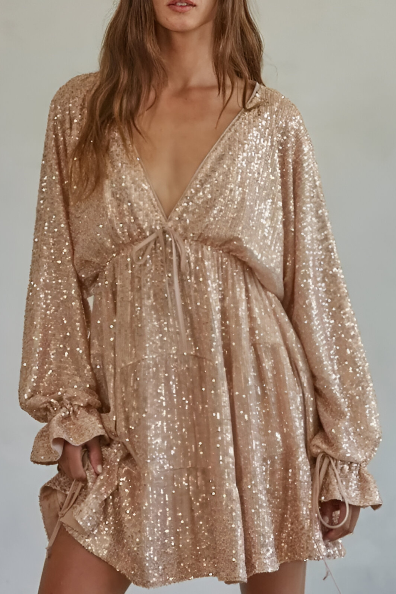 Livya™ | Elegant Paljett Plisserad Klänning