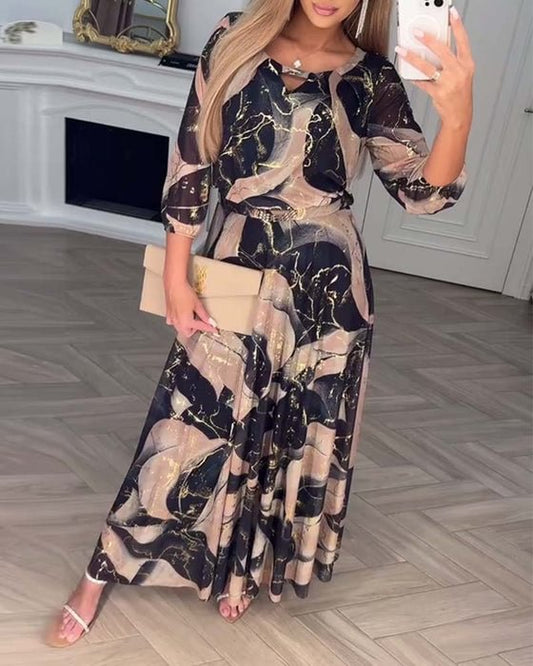 Marise™ | Elegant maxiklänning med abstrakt mönster