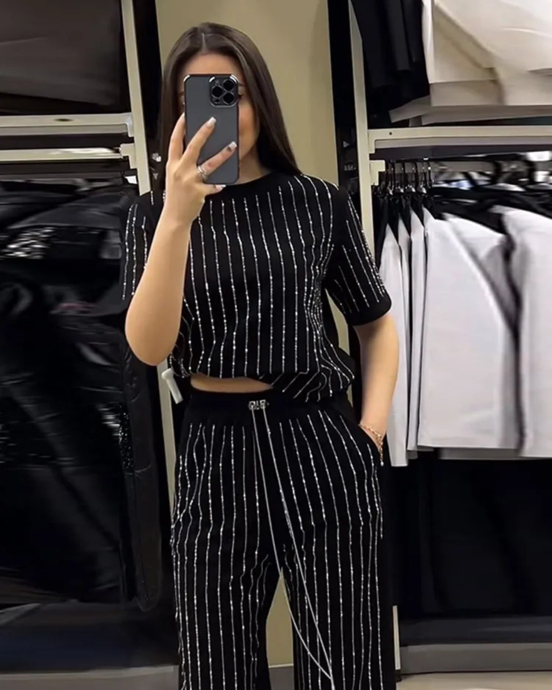 Mavina™ | Elegant randig tvådelad set