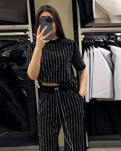 Mavina™ | Elegant randig tvådelad set