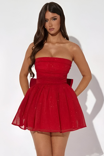 Elara™ | Axelbandslös Glittrig Cocktailklänning