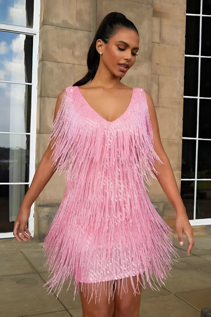 Neli™ | Stilren Glittrig Tofs Klänning