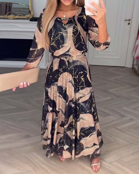 Marise™ | Elegant maxiklänning med abstrakt mönster