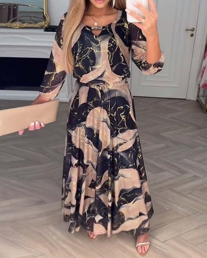 Marise™ | Elegant maxiklänning med abstrakt mönster