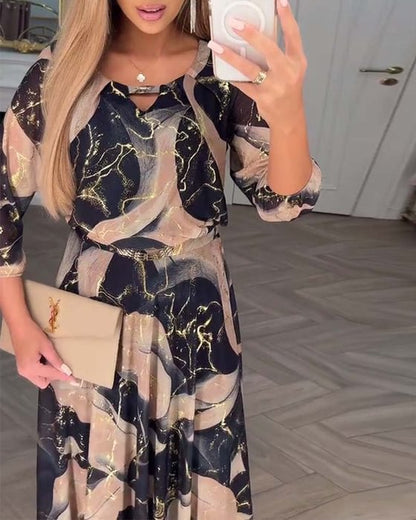 Marise™ | Elegant maxiklänning med abstrakt mönster